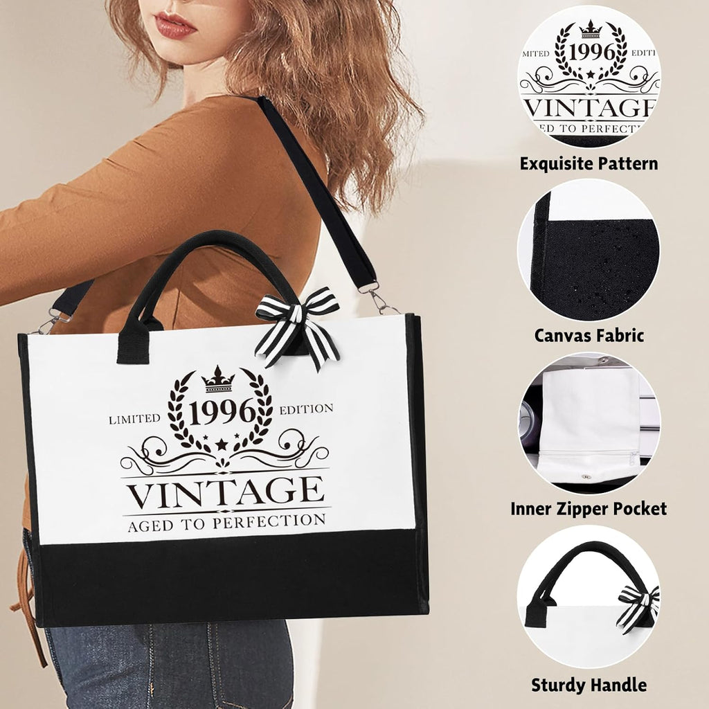 iAOVUEBY 30th Birthday Gifts for Women, Cool Gifts for 30 Year Old Woman, Thirty Birthday Canvas Tote Bag Tumbler Candle Gift Basket Ideas Daughter Mom Sister Friend Wife Coworkers