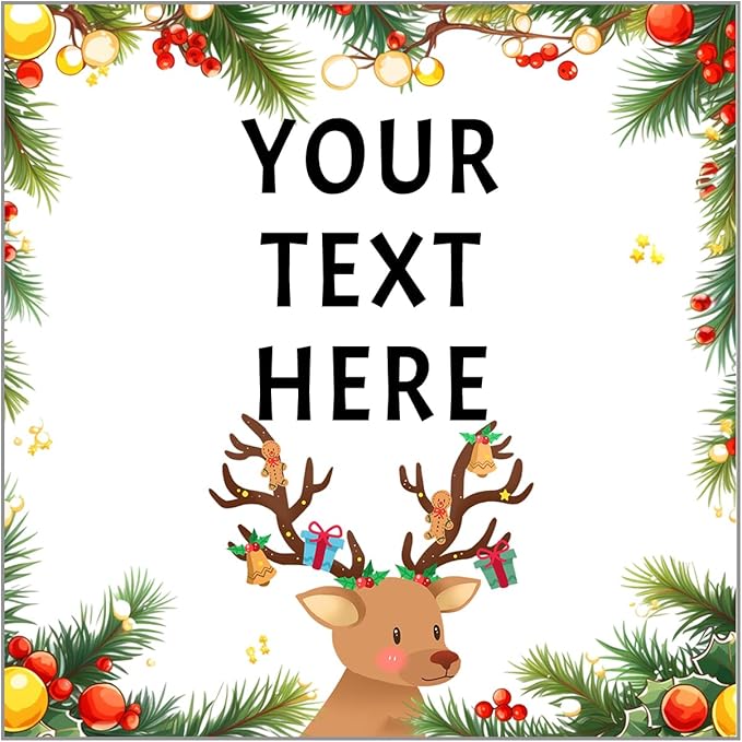 100-1000pcs Custom Stickers Merry Christmas Stickers Personalized Labels Adhesive Xmas Decorative Envelope Seals Stickers for Cards Gift Boxes(VSquare-8)