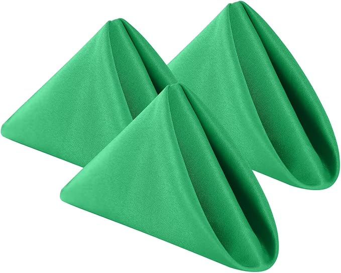 Cloth Napkins 17x17 inch Washable Polyester Dinner Napkins Soft Table Napkins for Wedding Party Dining Banquet(Emerald,50PCS)