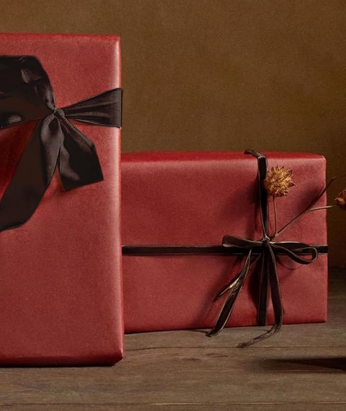 Brown Velvet Ribbon 3/8'' 25 Yards for Christmas Tree, Gift Wrapping, Flower Bouquet, Wreath Decorations, Bow Making