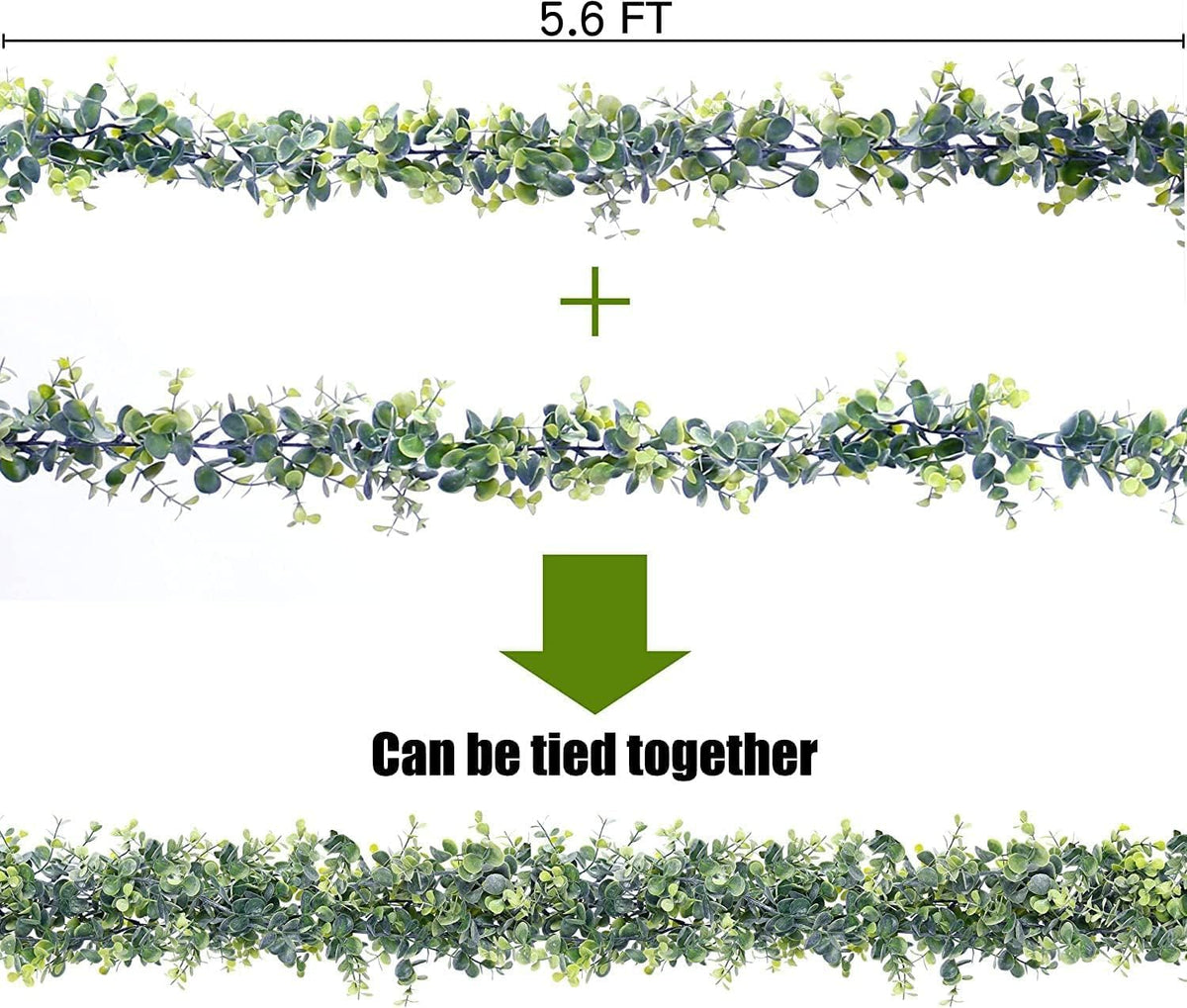 sggvecsy artificial eucalyptus garland 8 pack fake eucalyptus, package contents
