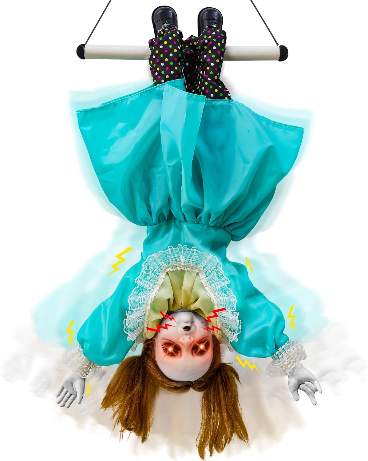 30'' Scary Halloween Animatronic Decorations Outdoor Hanging Swinging...