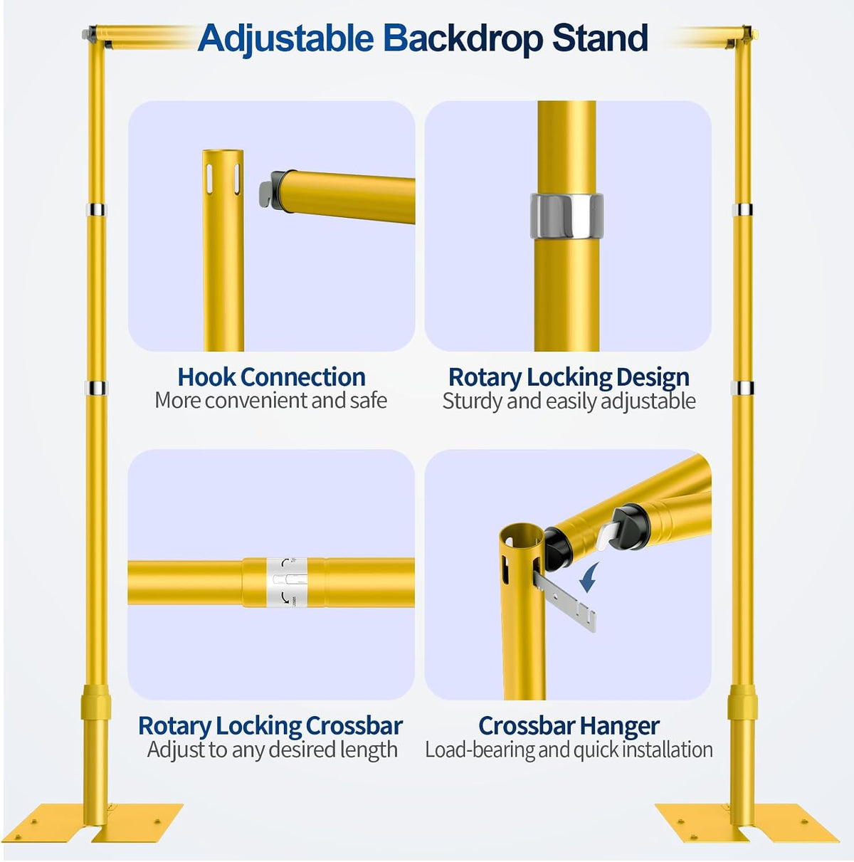 10x10ft Heavy Duty Backdrop Stand Double Crossbar Pipe and Drape