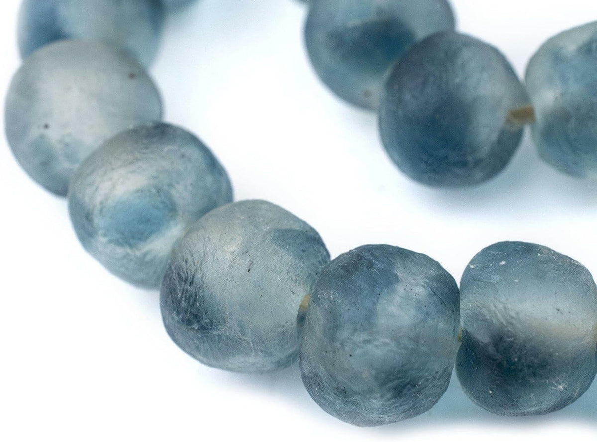 jumbo recycled glass beads, 21–25mm – african sea, main product view