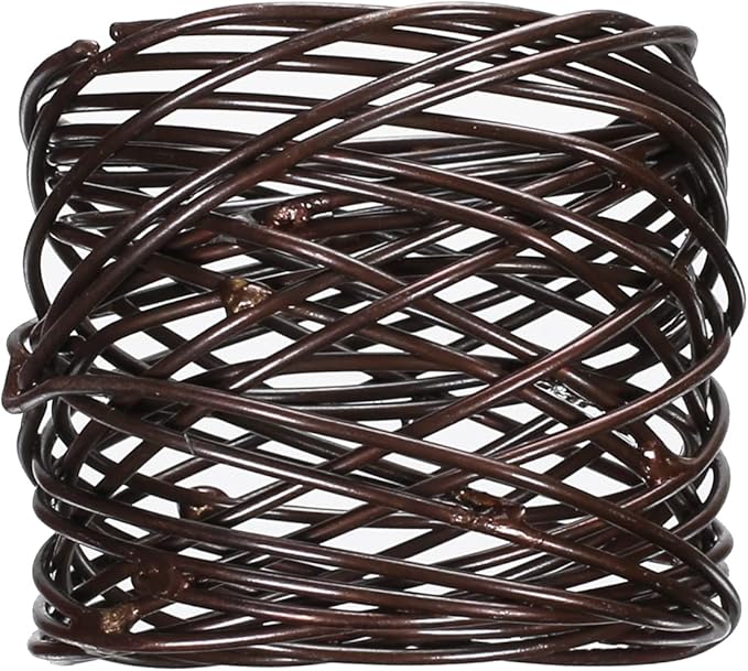 Twisted Wire Mesh Napkin Rings Holders Set of 12 - Heavy Duty Metal Napkin Rings for Décor, Dinner, Party, Wedding, Christmas, Gathering, Everyday Use, Gifting (Bronze) - CLEENTABLE