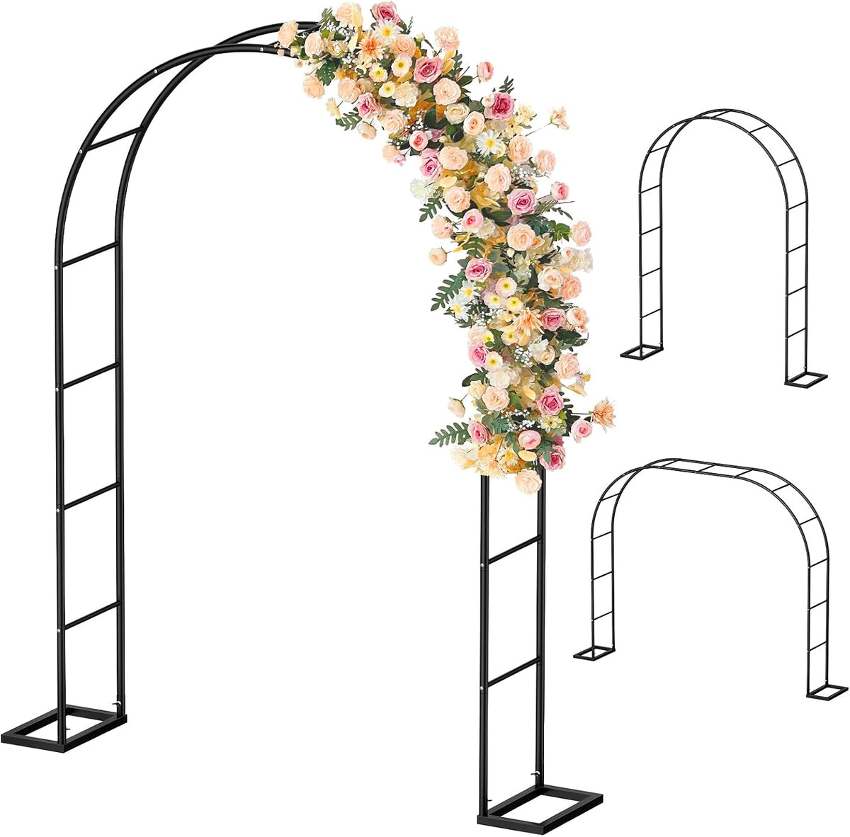 Sunexinlo Garden Arch Trellis with Base, 5.3'W x 7.6'H or 7.9'W x...