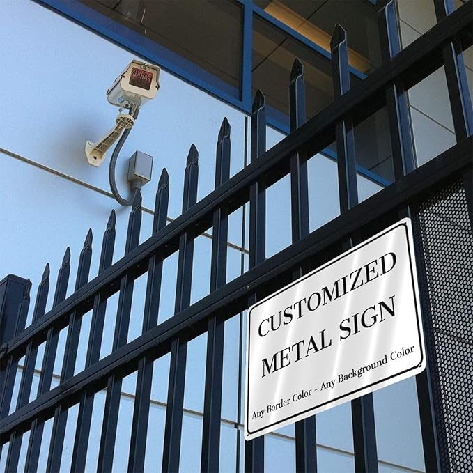 Custom Signs Outdoor Metal - 12 x 8 Personalized Aluminum Rust-Proof Entrance Garden Hazard Intersection Parking Signs, Decorative Sign（Style 02)