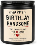 Funny Birthday Gifts for Husband, Boyfriend, Sandalwood Amber Soy Wax Candle for Him, Cheeky Birthday Gift for Men, 9 oz Black Jar Candle
