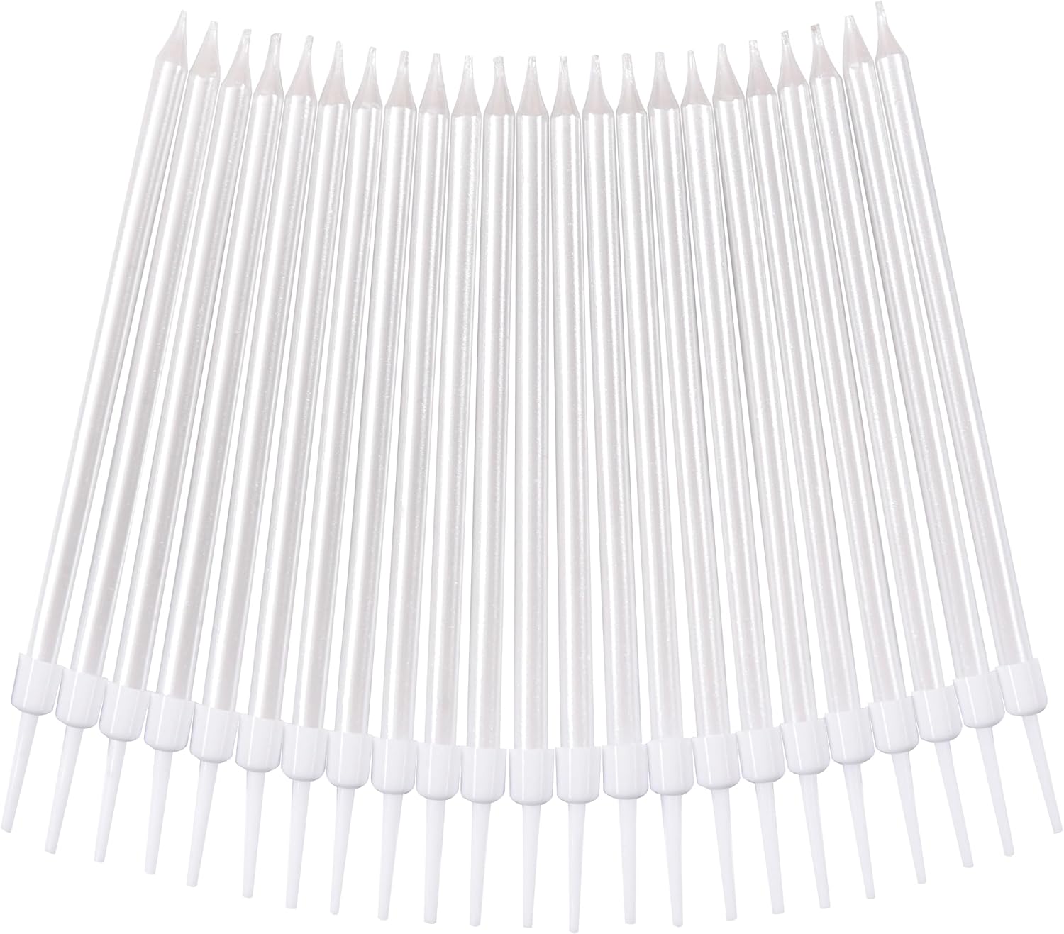 PHD CAKE Pearl White Long Thin Birthday Candles, Cake Candles, Birthday Parties, Wedding Decorations, Party Candles