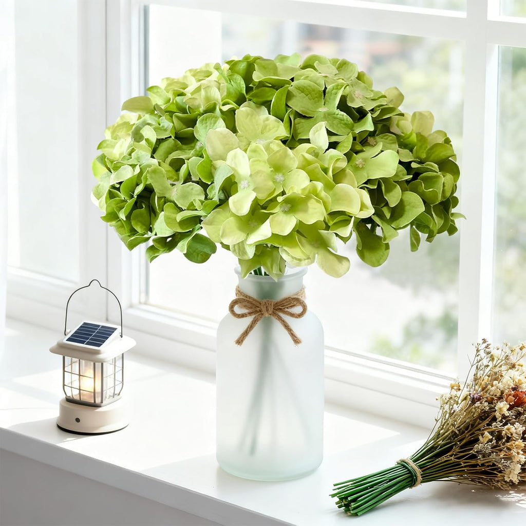 faux green mix hydrangea artificial flowers bulk fake, main product view