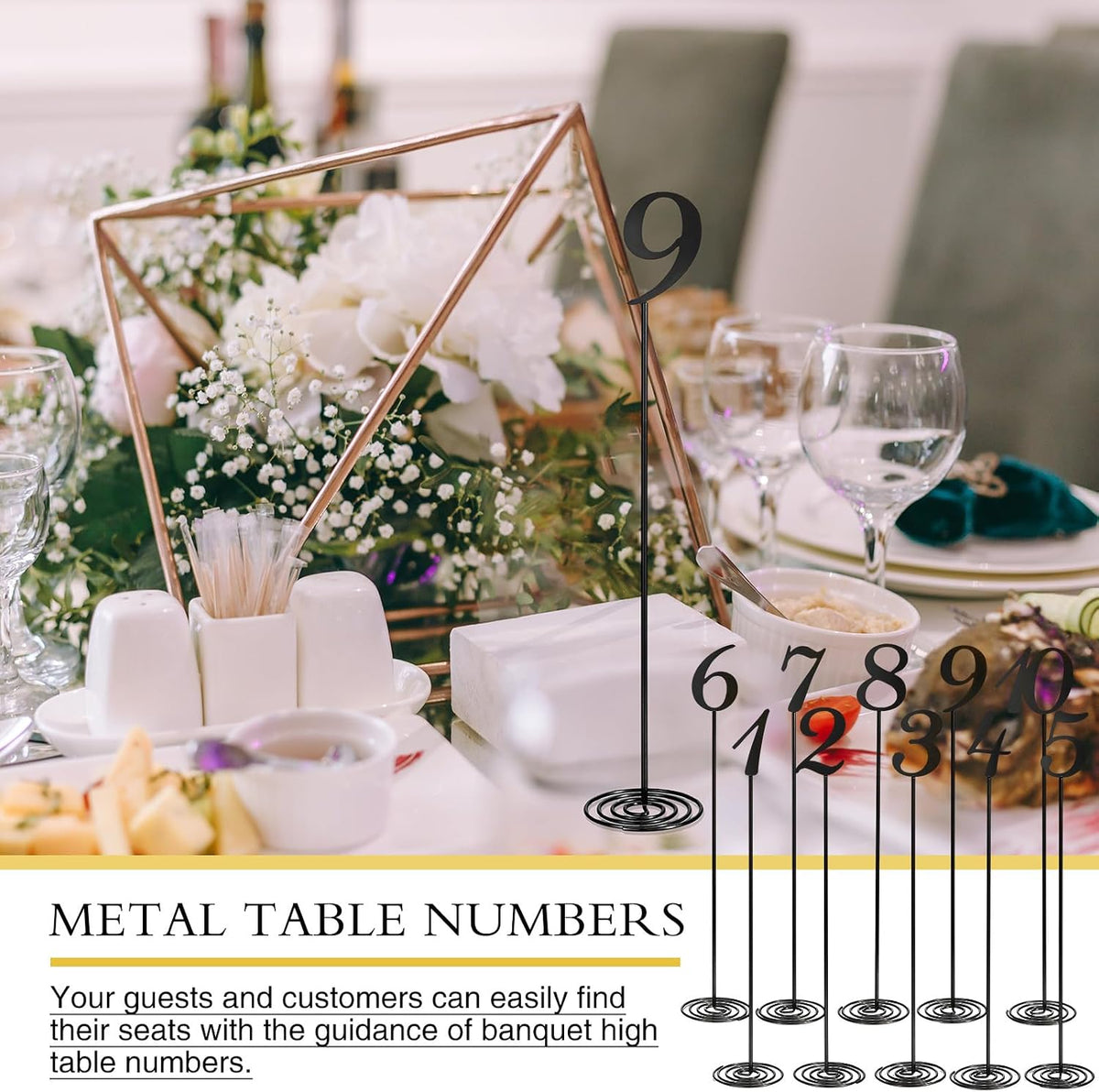 therwen 20 pcs metal table numbers 1-20 table, package contents