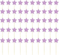 Purple Cupcake Toppers Glitter Stars Cake Toppers Twinkle Twinkle Little Star Birthday Cupcake Toppers Wedding Party Cake Decorations,50Pcs