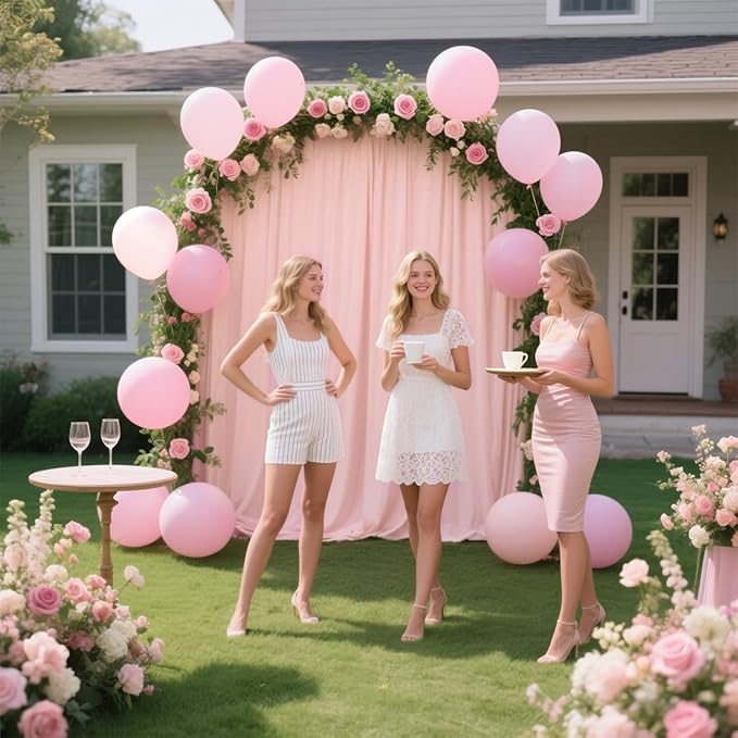 Sugargirl 10x10FT Blush Pink Backdrop Curtains Polyester Photo Backdrop Drapes Curtains 2 Panels with Rod Pockets for Party Birthday Wedding Photography Home Decoration