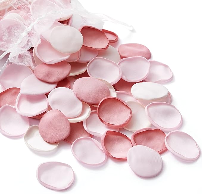 Serwalin 300Pcs Silk Rose Petals Flower Petals for Weddings Blush Pink Petals Fake Petals for Proposal Aisle Flower Girl Basket Bridal Shower Table Decor (3 Color Mixes)