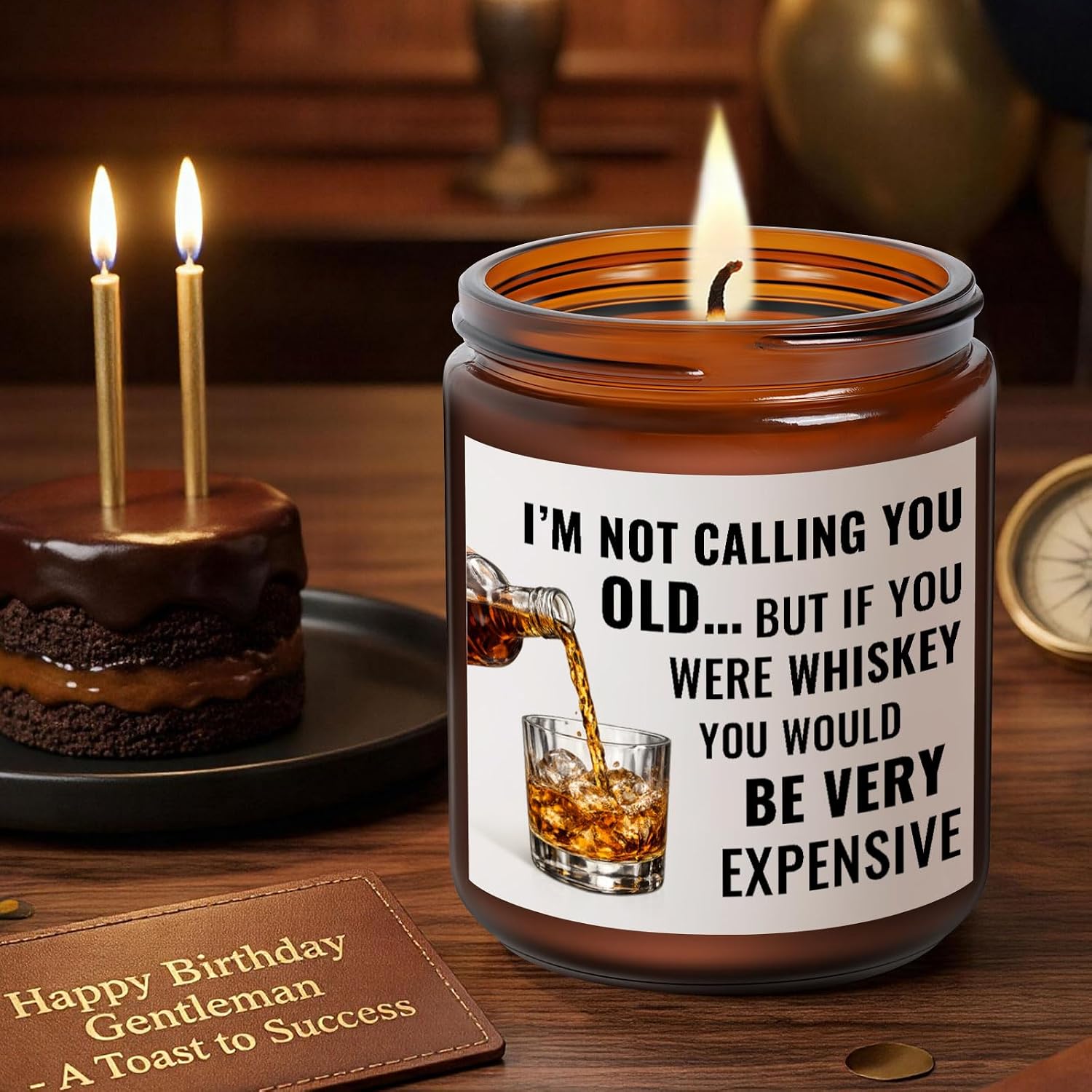 Funny Birthday Gifts for Women Men, 40th 50th 60th 70th 80th Birthday Gifts for Mom Dad Grandpa Husband Boyfriend Best Friend Sister Uncle Brother Coworker, Age Humor Novelty Candle Gift, 9 Oz