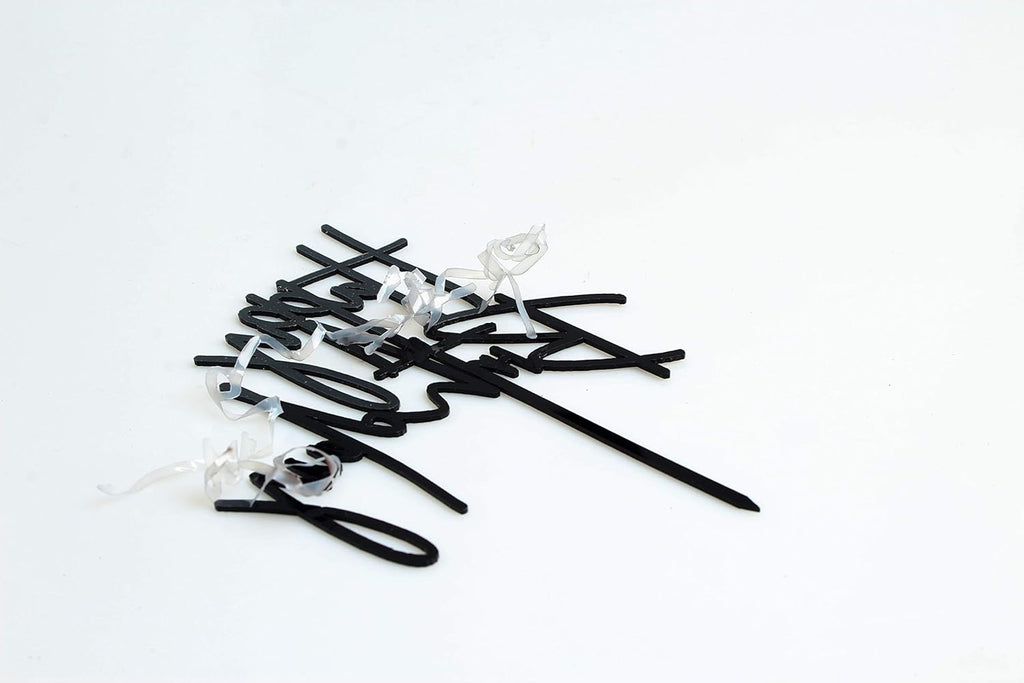 DIY Happy birthday Cake Topper Black Acrylic