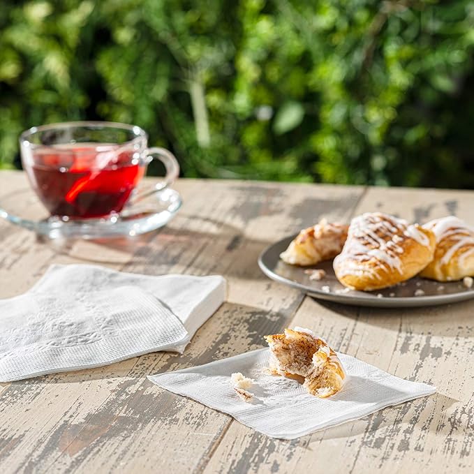 GUSTO [500 Count - 4.5 x 4.5 Folded] White Beverage Napkins - 1-Ply Bulk Cocktail Napkins, Restaurant Bar Paper Napkins and Party Napkins - 9x9 Unfolded (Formerly Comfy Package)