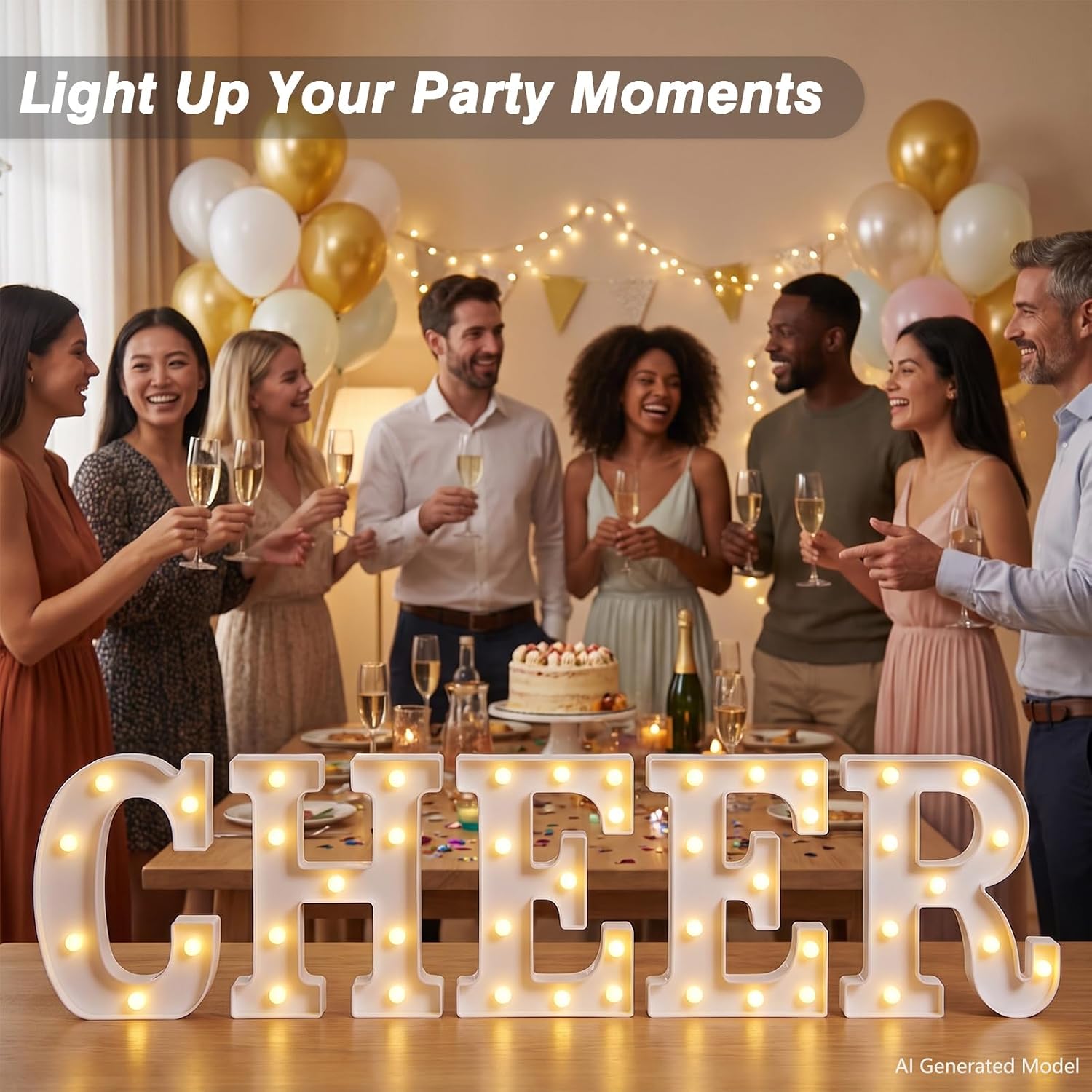 DyingSwan Small Led Marquee Letters, Light Up Letters, 8.58 Inch Led Letter Lights, Battery Powered Lighted Sign for Table, Party, Birthday, Christmas Decor (Letter E)