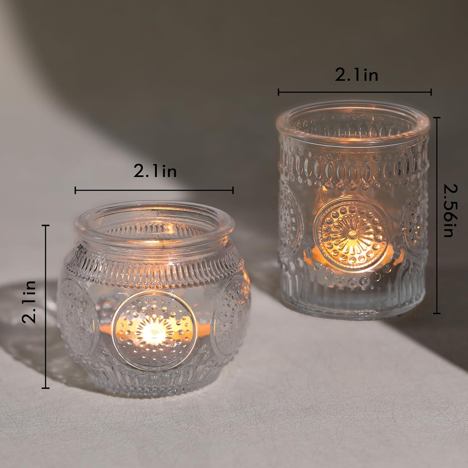 30 Pcs Assorted Clear Votive Candle Holders, Wedding Centerpieces Table Decorations, Glass Tea Lights Candle Holder for Party Decorations, Vintage Boho Candle Holders Bulk for Wedding Receptions