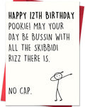 12th Birthday Card,12 Year Old Birthday Gifts & Decorations for Boys Girls Son Daughter Nephew Niece,Funny 12th Birthday Card for Him Her with Gen Z Teenagers Slang Meme-Inspired Design
