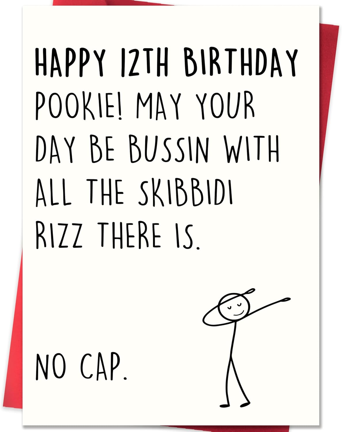 12th Birthday Card,12 Year Old Birthday Gifts & Decorations for Boys Girls Son Daughter Nephew Niece,Funny 12th Birthday Card for Him Her with Gen Z Teenagers Slang Meme-Inspired Design