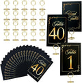Wedding Table Numbers 1-40 and Head Table Card, Black Gold Cards with 41 Gold TableNumber Holders for Wedding Reception
