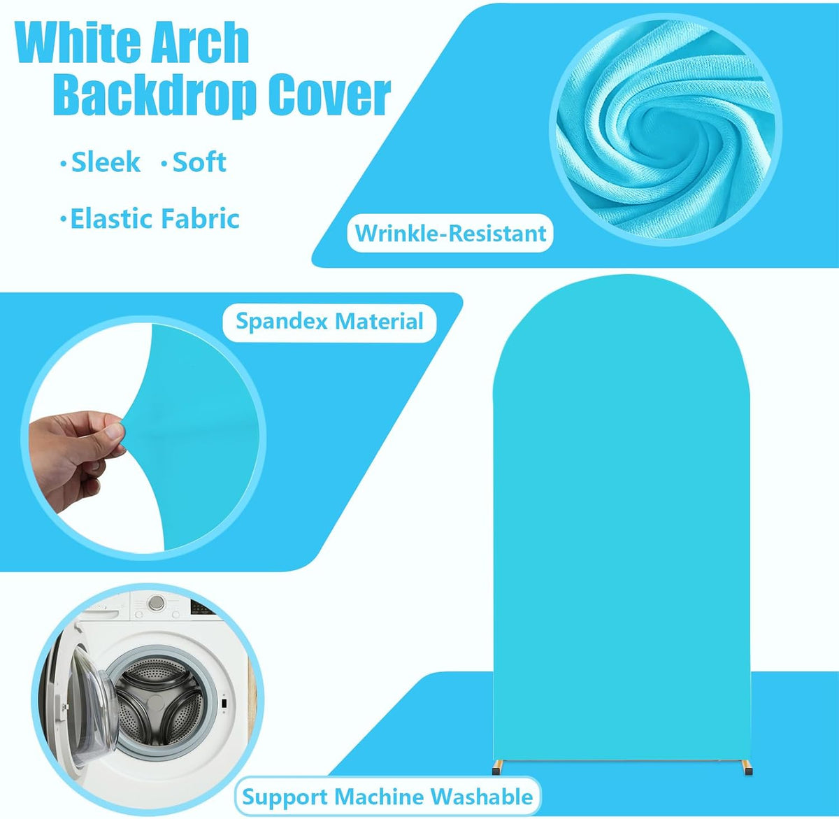 7.2FT Arch Backdrop Stand and Blue Cover Set,Balloon Arch Stand