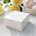 Efavormart 100 Pack 4"x4"x2" White Cake Favor Boxes, Versatile Sturdy Cardstock Candy Treat Gift Boxes for DIY Wedding and Event Decor