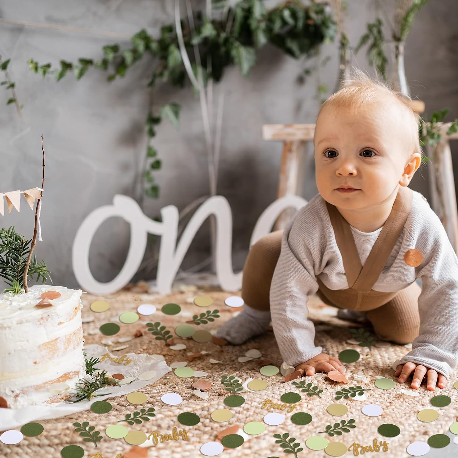 Minatee 400 Pcs Baby Shower Confetti Decorations Table Confetti Dots Gender Reveal Wedding Decor(Elegant Color,Fresh Style)