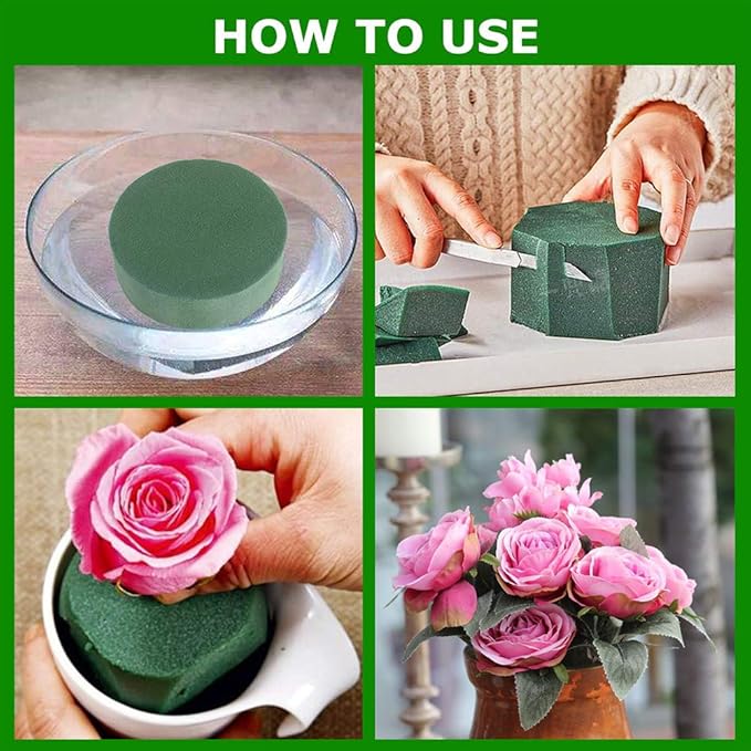 CCINEE Round Floral Foam,Wet Florist Foam Block Flower Arrangement Supplies for Craft Project,Pack of 20