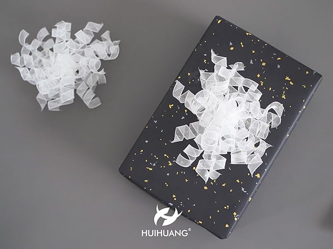 HUIHUANG White Bows for Gift Wrapping Christmas Curly Gift Bows 5 inch x 8 Counts Self-Adhesive Curly Ribbon Bow for Presents, Paper Bag, Party Favors, Wrapping Accessories, Holiday Decor