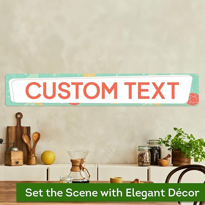 Custom Sign, Custom Street Sign, 11 Font Colors, 13 Font Styles, 4 Hole Options, 22 Sizes, 6x36 Inches, Rust Free DiBound, Fade Resistant, Made in USA by My Sign Center (Mid-Century Modern 2)