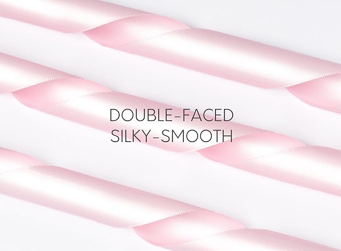 Pink Satin Ribbon for Valentines Day 1-1/2 Inch x 50 Yards Double-Faced Ribbons for Flower Bouquet Gift Wrapping Party Decor Wedding Invitation DIY Craft