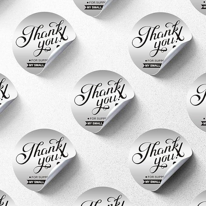 Custom Logo Stickers for Business, Personalised Logo Labels - Any Shape, Waterproof, Glossy (Silver Matte)