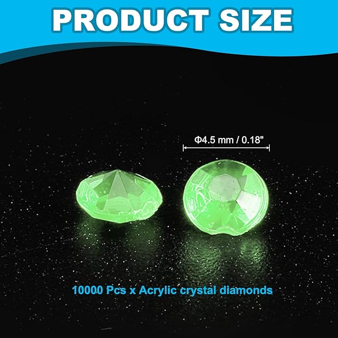 PATIKIL 10000 Pcs Wedding Table Scatter Confetti Crystals 4.5mm Acrylic Diamonds Vase Fillers Gems for Table Centerpiece Decorations Party Vase Beads, Light Green