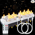 Homemory Rechargeable Tea Lights Flameless Candles with Remote Timer, Battery Operated LED Tealight Candles, USB Candles for Wedding Table Centerpiece Reception Banquet Christmas Halloween, 12-Pack