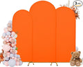 Wedding Arch Covers Arch Backdrop Cover Arch Stand Covers 7.2FT 6.6FT 6FT Set of 3 Arch Cover Spandex Fabric Stretchy Backdrop for Wedding Birthday Party Decoration Baby Shower (Candy Orange)