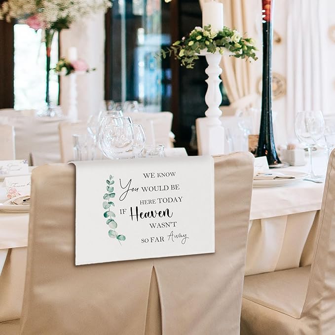 In Loving Memory Wedding Sign, If Heaven Wasn't so Far Away Reserved Chair Sign Pew Cloths Seating Placeholder, Wedding Decorations for Reception Celebrations Event (1 Pc)