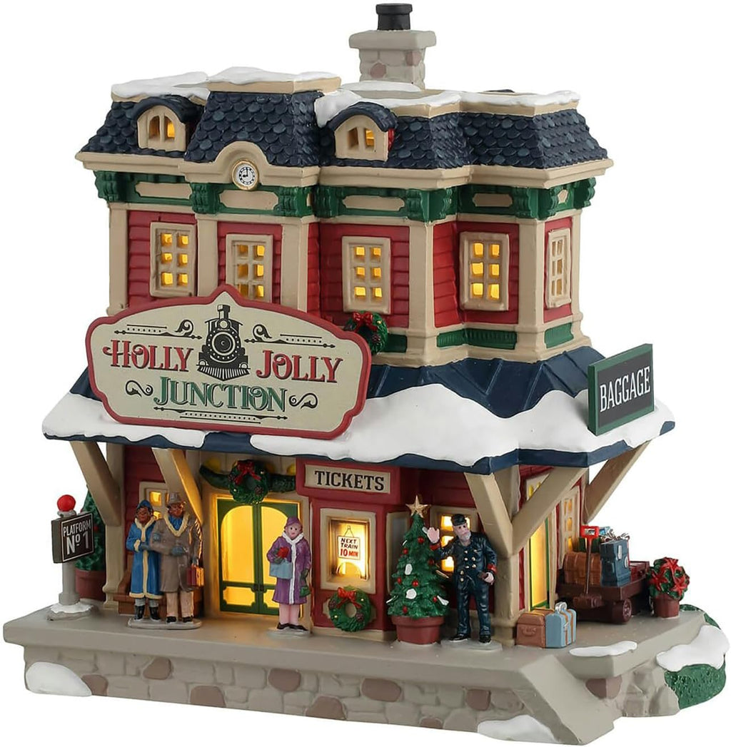 lemax holly jolly junction, lighted buildings, #45274 shown in use