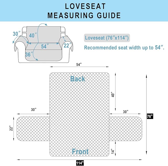 Reversible Loveseat Sofa Covers Couch Cover Furniture Protector(Loveseat,Huntergreen/Sage)