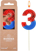 PHD CAKE 2.76 Inch Number 3 Fun Spider Birthday Candles, Spider Number Candles, Cake Number Candles, Party Celebration