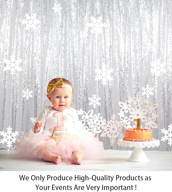 ShiDianYi Silver Glitter Backdrop Curtain Photo Backdrop 8FTx10FT Sequins Elegant Backdrops 8x10 Sequin-Curtain-1016E