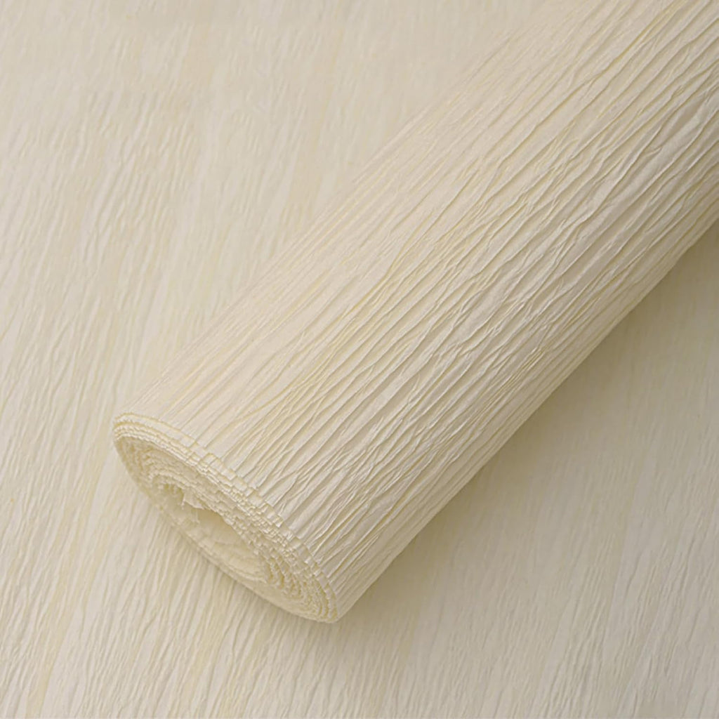 Crepe Paper Roll (17Inch x 8.2Ft/2Rolls), Heavy Papel Crepe Set Multi-Color, Crepe Paper for Birthday Wedding Party Decoration DIY Craft (White cream1)