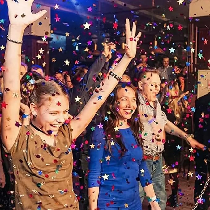 Yellow Blue Metallic Foil Star Confetti 0.78inch/2cm 8000Pcs Table Confetti for Party Birthday Decoration or Filled Balloons