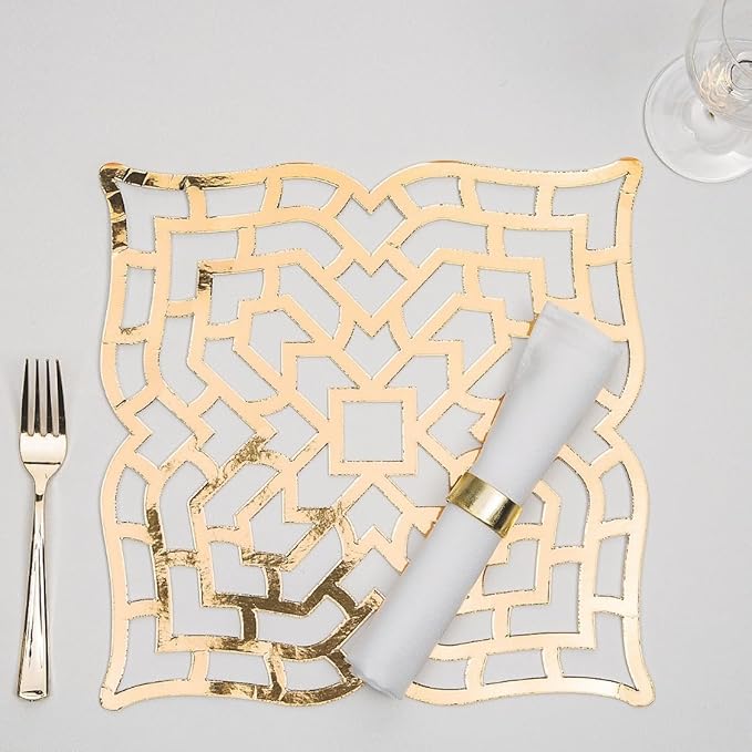 Gold FOIL CARDSTOCK PLACEMAT 24PC - Party Supplies - 24 Pieces