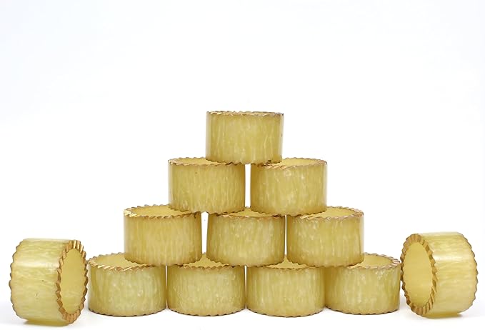Epoxy Resin Napkin Rings Set of 12 - Handmade Dining Napkin Holder Classic, Everyday, Thanksgiving, Holiday, Christmas, Festive, Party, Gift, Farmhouse Décor (Green) - CLEENTABLE