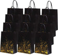 Cooraby 30 Pieces Bronzing Gold Black Paper Kraft Polka Dot Party Bags With Handle for Party Favors and Hen Parties