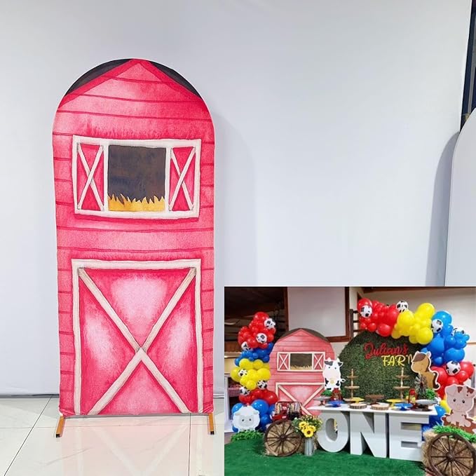 Arch Backdrop Chiara Arch Stand Covers Stretchy Spandex Fabric Farm Door Background for Birthday Baby Shower Party Decoration