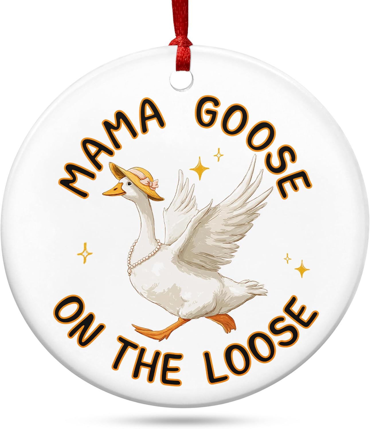 TEEZWONDER Christmas Funny Goose Gifts for Mom from Daughter Son - Ceramic Christmas Ornaments 2025 for Tree Decorations - Mother in Law New Mom Gifts for Xmas Decorations, Stocking Stuffers for Women