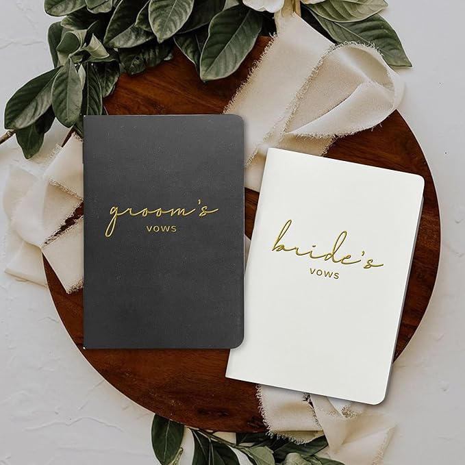 Vow Books His and Hers Wedding Vow Books Bride and Groom Vow Books Wedding Essentials Wedding Accessories(XZ-GB-Black)